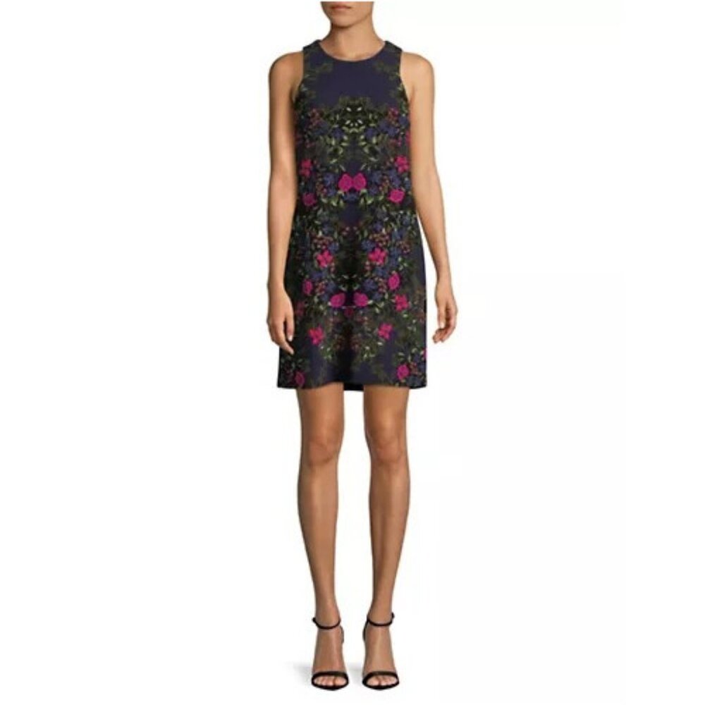 NWT RACHEL Rachel Roy Womens Size 2 Navy Dark Floral Sleeveless Shift Dress NEW